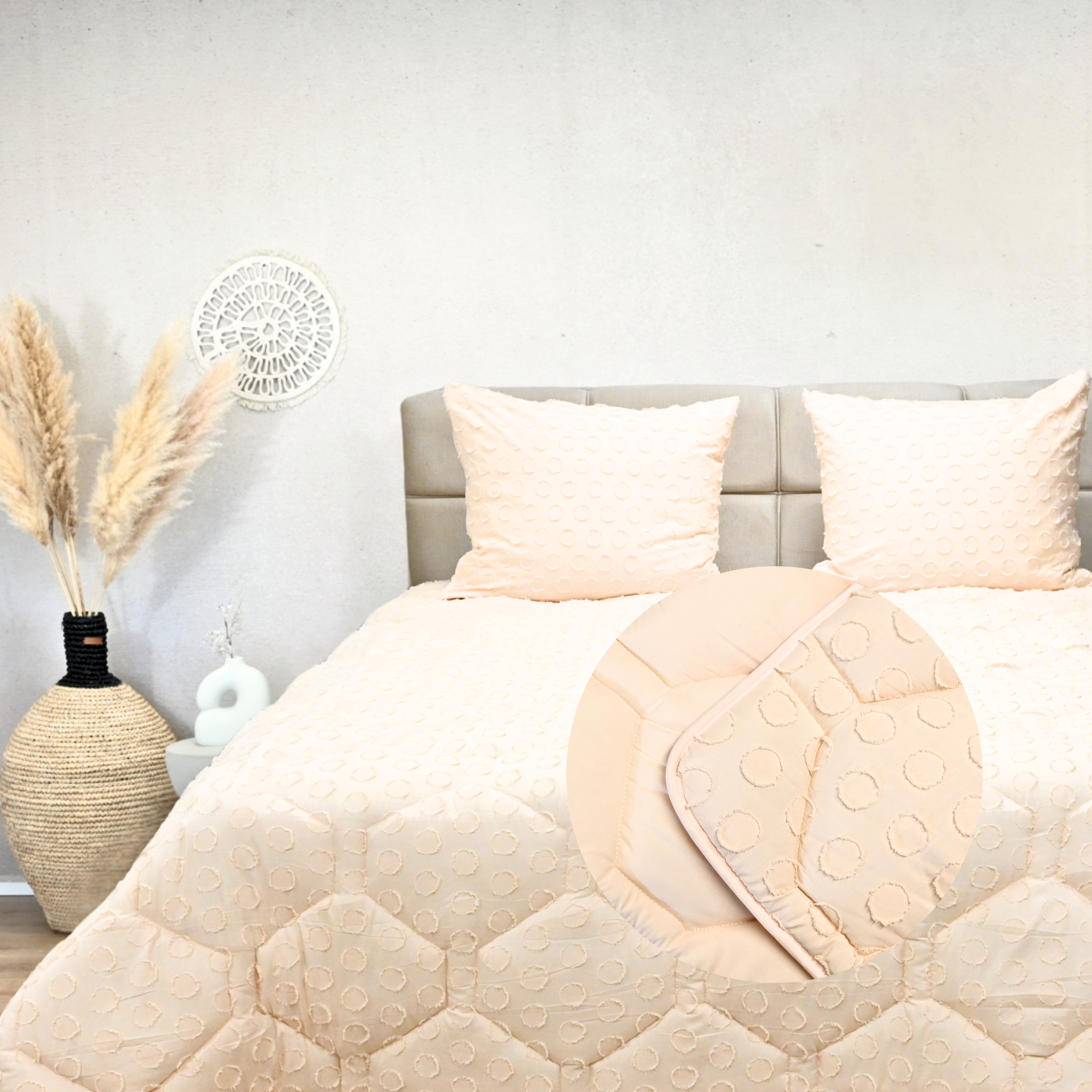 HappyBed gesteppte Bettdecke für das ganze Jahr – Soft Peach - SKU: 8721001725755