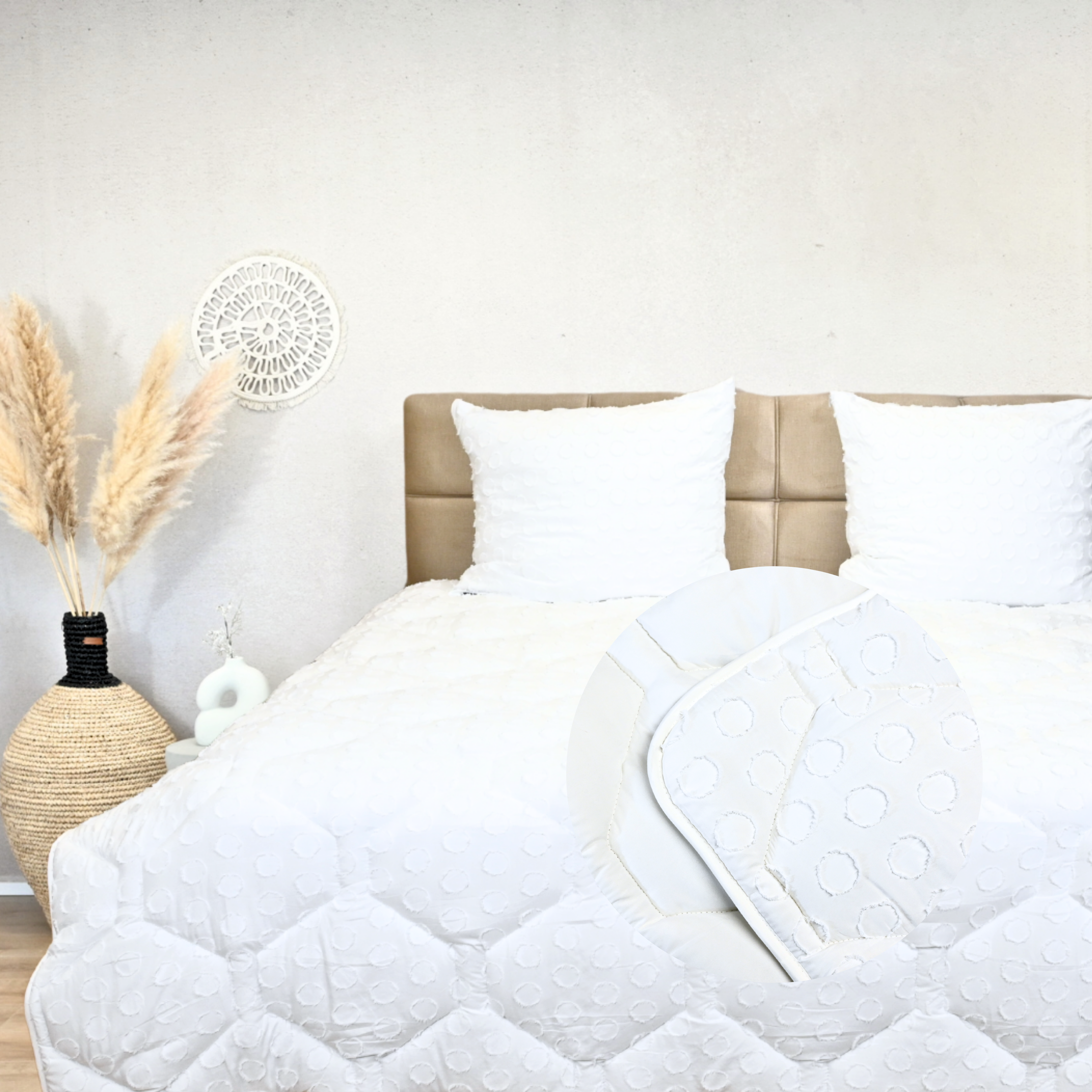 HappyBed Tufted duvet for all year round - Frosty White - SKU: 8721001725700
