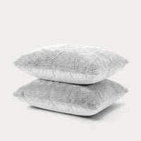 HappyBed Kissenbezug | Teddy Plüsch Grau | 2er Set