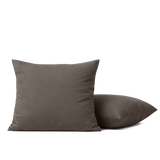 Set van 2 HappyBed Premium Percal kussenslopen in anthracite met zachte katoenen stof en hotelsluiting