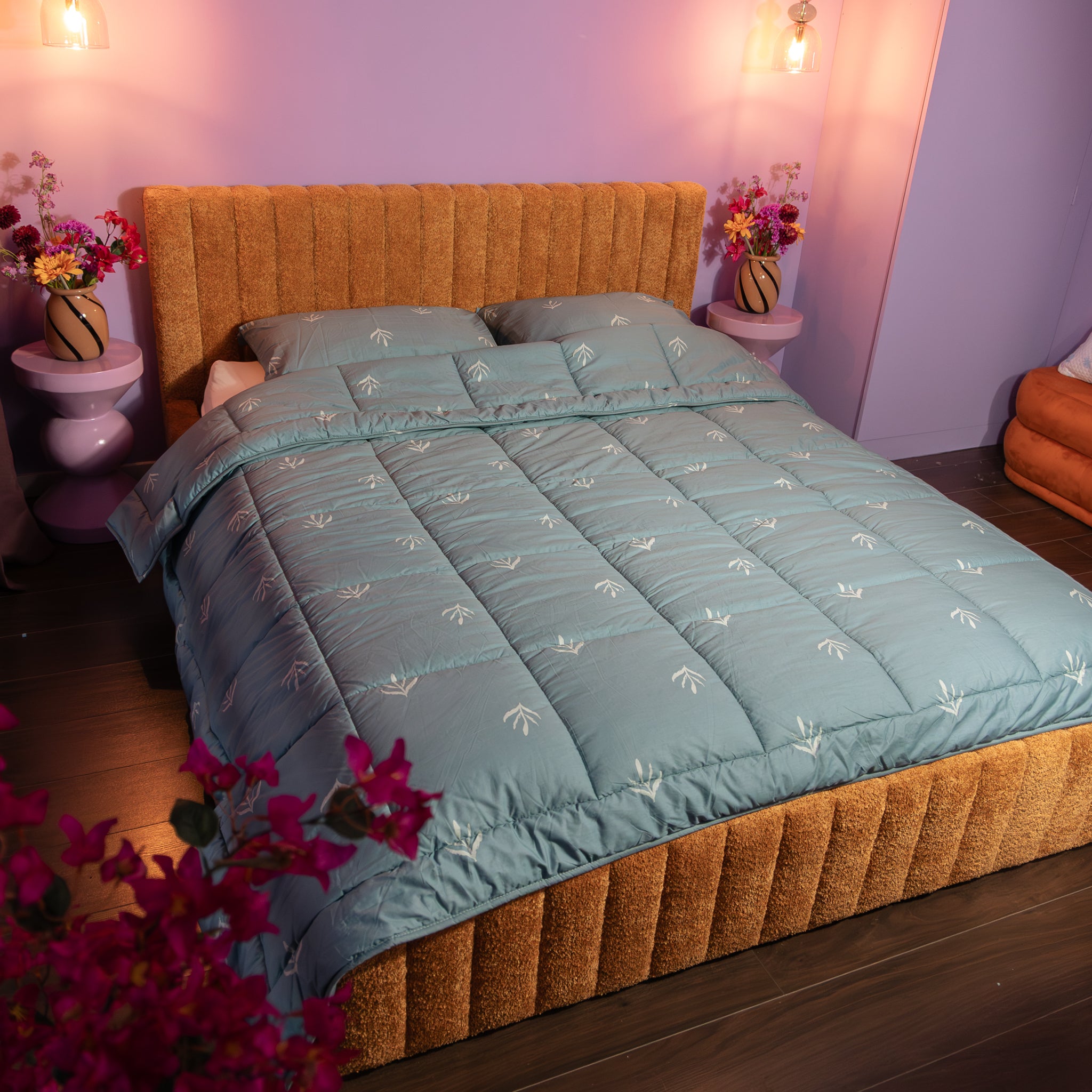 HappyBed Premium Duvet | Botanical Breeze | For the whole year I 100% Percale Cotton