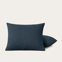 HappyBed Premium percal kussensloop Midnight Navy set van 2 met hotelsluiting en ultrafijne katoen voor comfortabele en stijlvolle slaapervaring