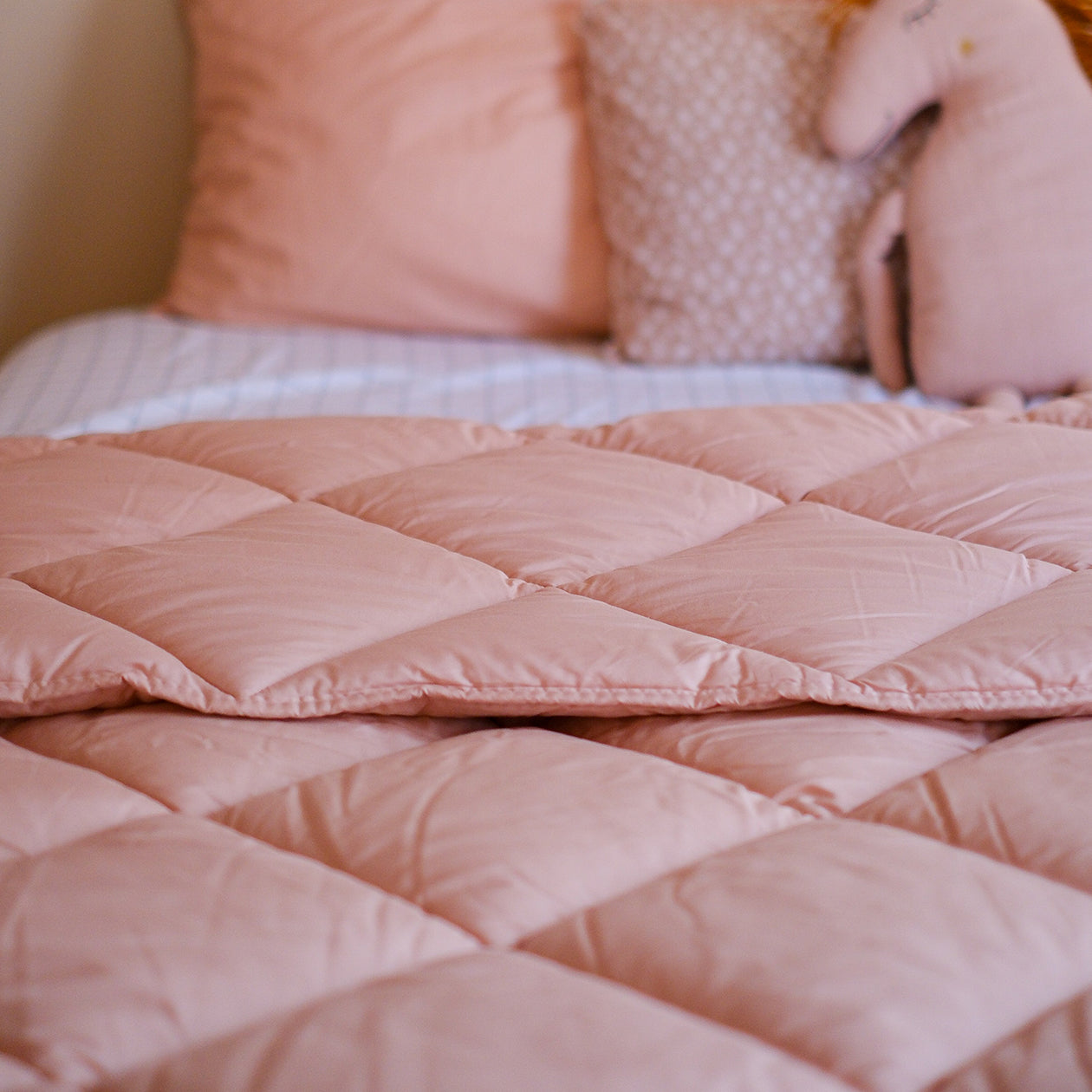HappyBed Premium Bettdecke | Vintage Pink | Für das ganze Jahr I 100% Perkal Baumwolle