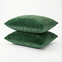 HappyBed Kissenbezug | Plüsch Dunkelgrün | 2er Set | Teddy