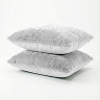 HappyBed Pillowcase | Plush Grey | Set of 2 | Teddy