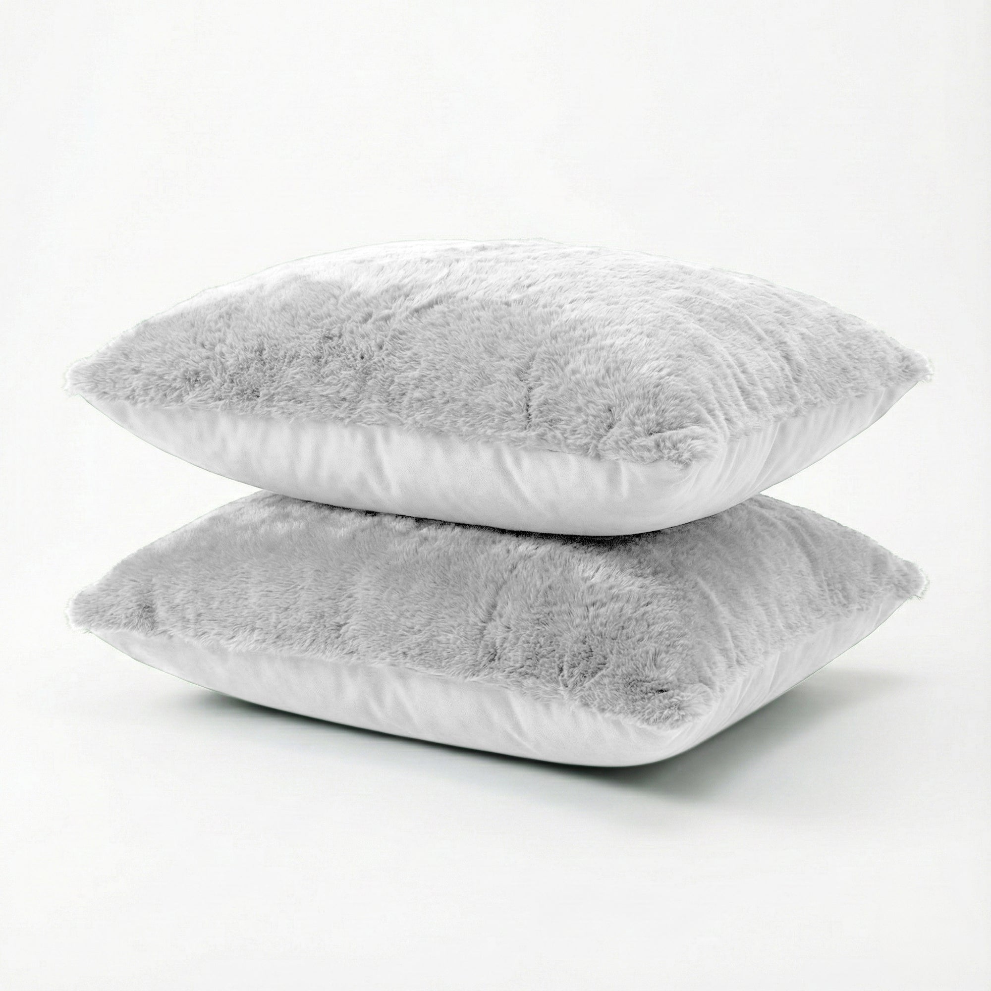 Funda de almohada HappyBed | Gris peluche | Set de 2 | Teddy