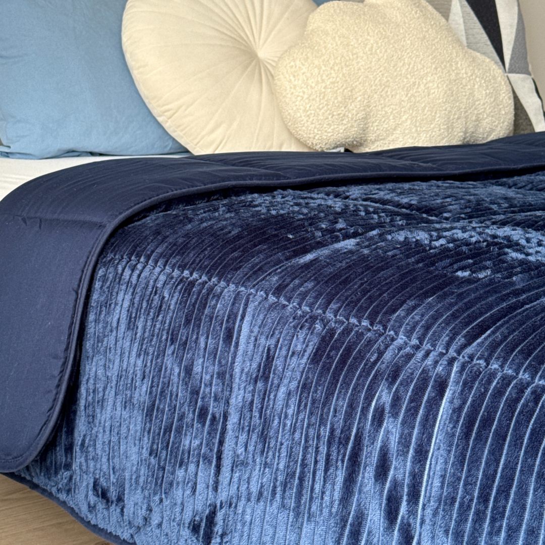 HappyBed Rib Pageant blue - Duvet for the whole year