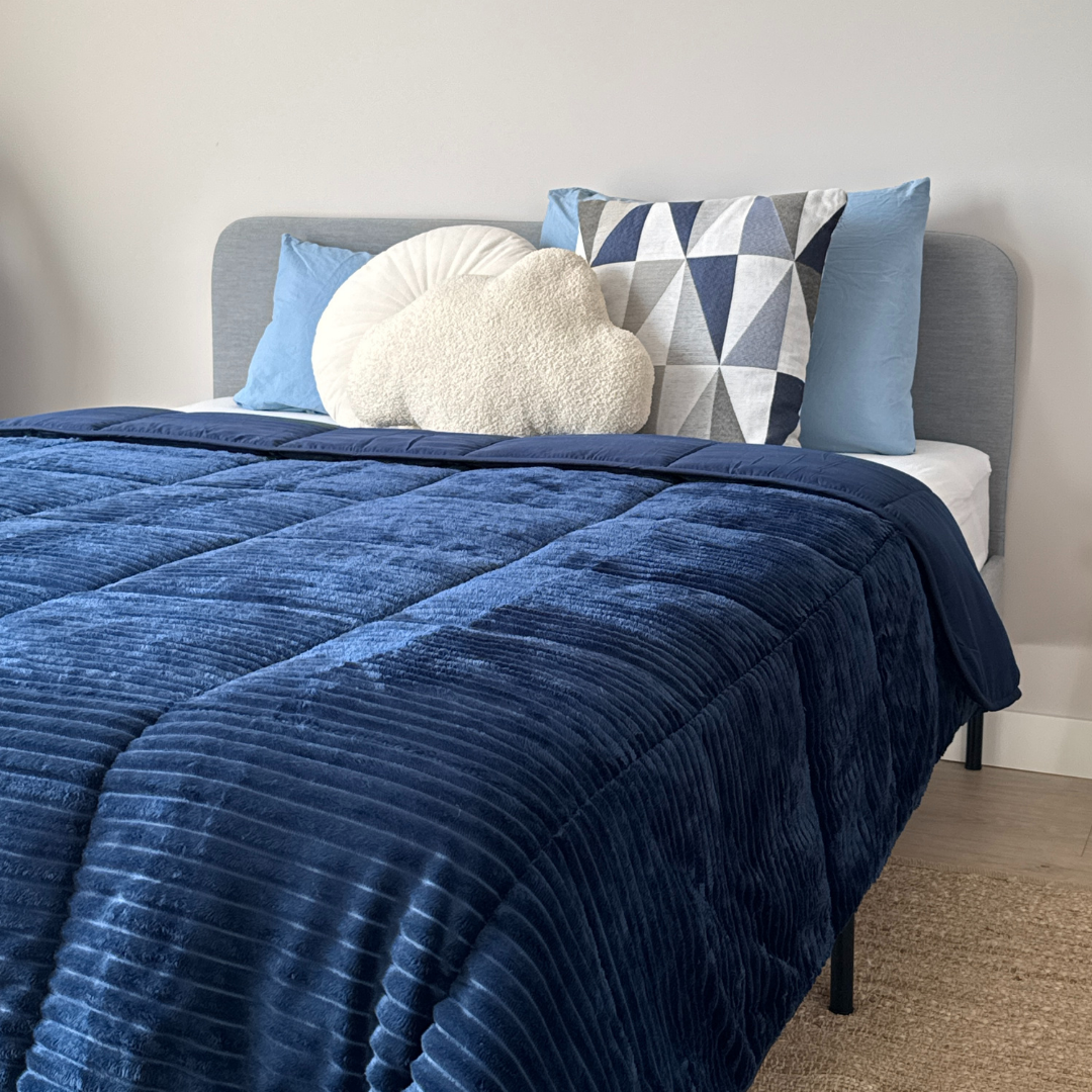 HappyBed Dekbed | Rib Pageant Blue | Voor het hele jaar