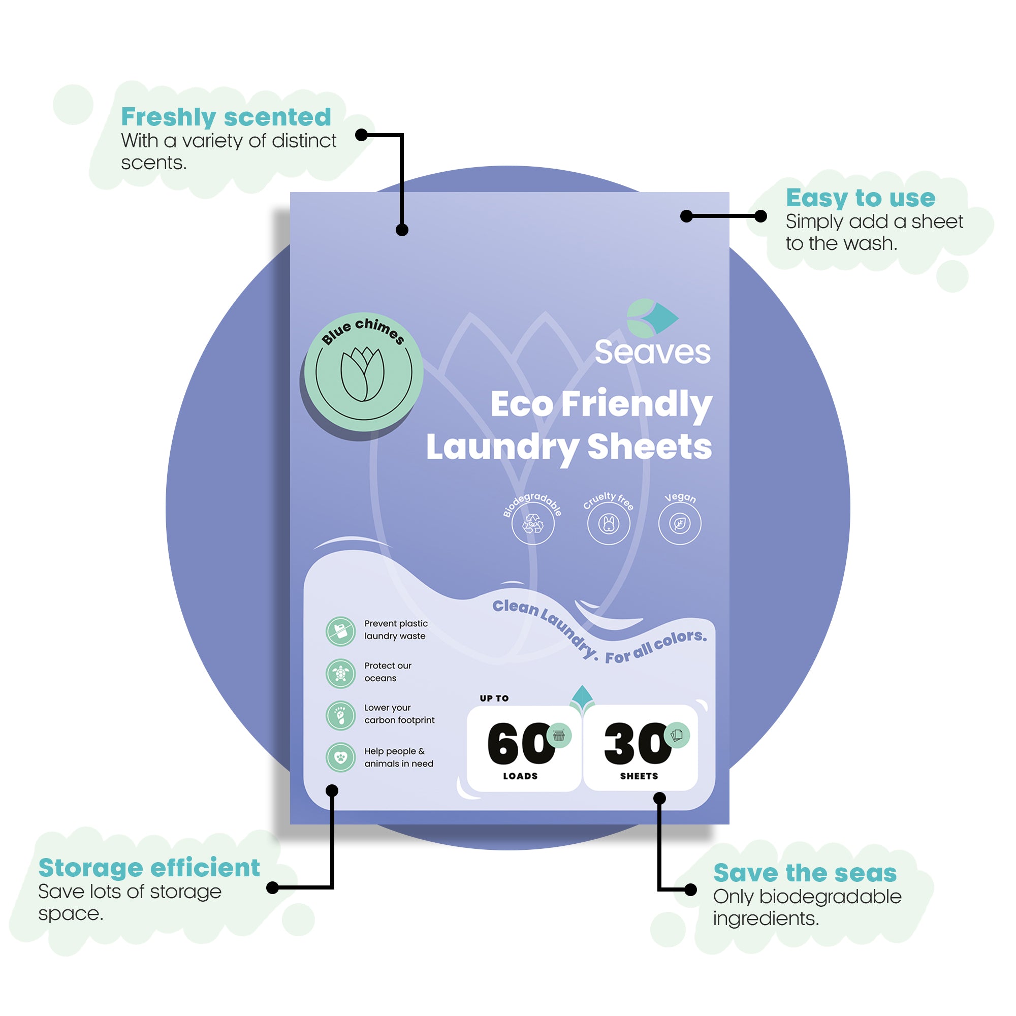 Seaves Wasstrips | Blue chimes