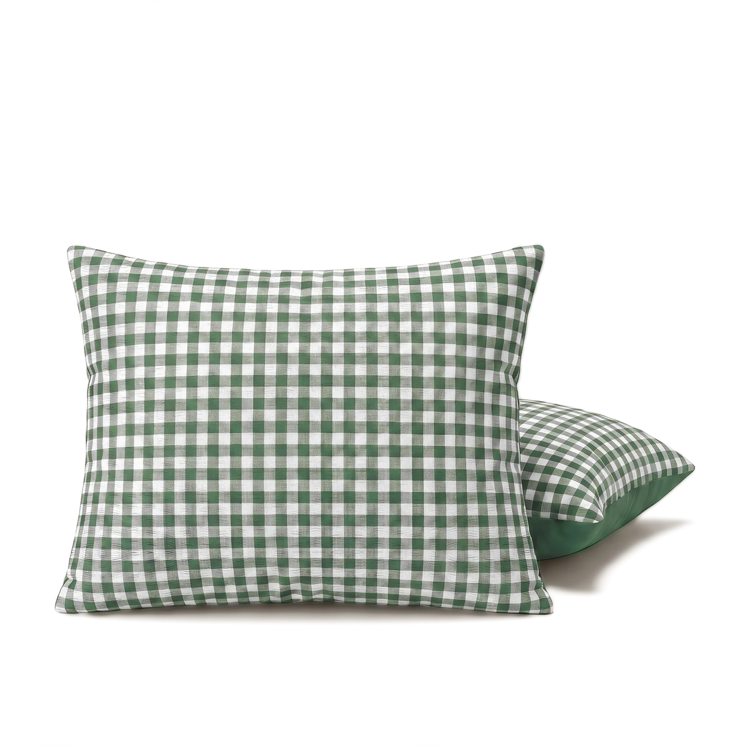 Set van 2 HappyBed Kussenslopen in Seersucker Green Moss kleur