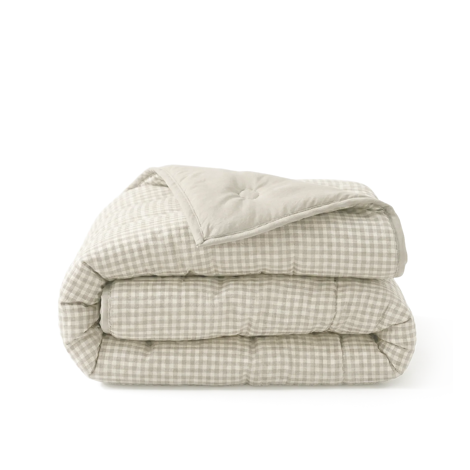 HappyBed Wasbaar All Season dekbed seersucker greige met luchtige en hypoallergene structuur