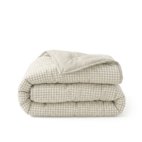 HappyBed Wasbaar All Season dekbed seersucker greige met luchtige en hypoallergene structuur
