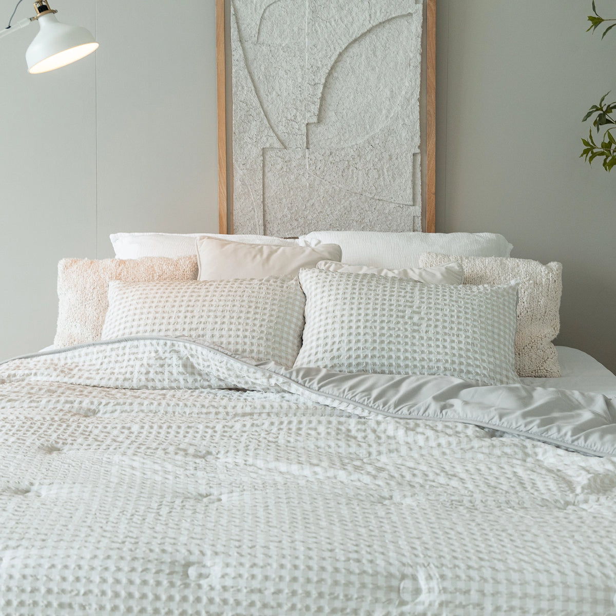 Wasbaar All Season Dekbed | Seersucker | Greige