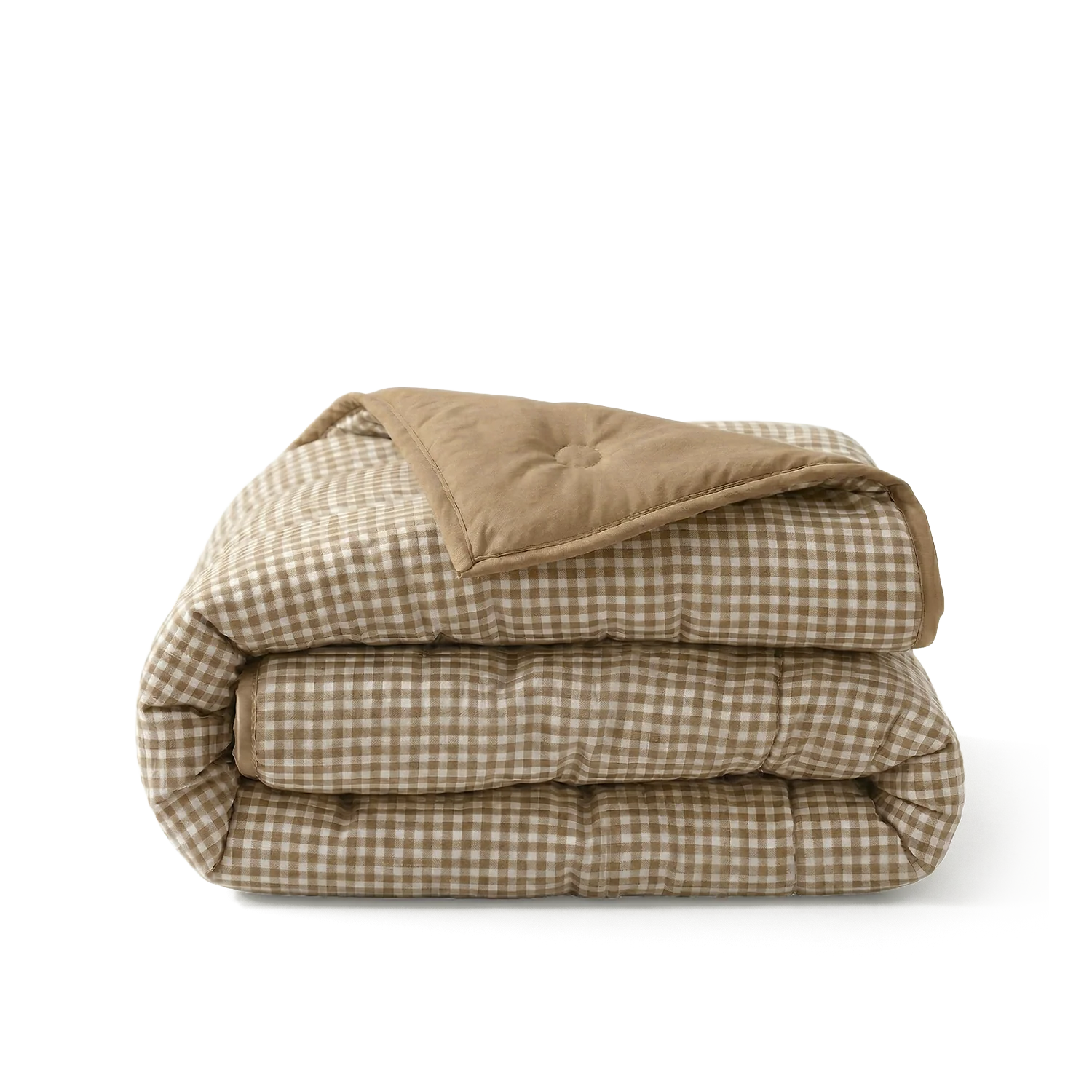 HappyBed wasbaar all season dekbed in mocha kleur met seersucker structuur voor frisse en ademende slaapkwaliteit