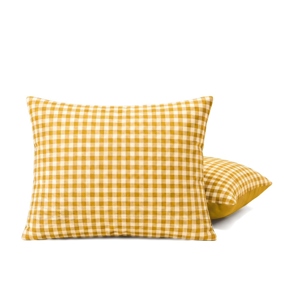 HappyBed Kissenbezüge | Seersucker Ocker | Set mit 2