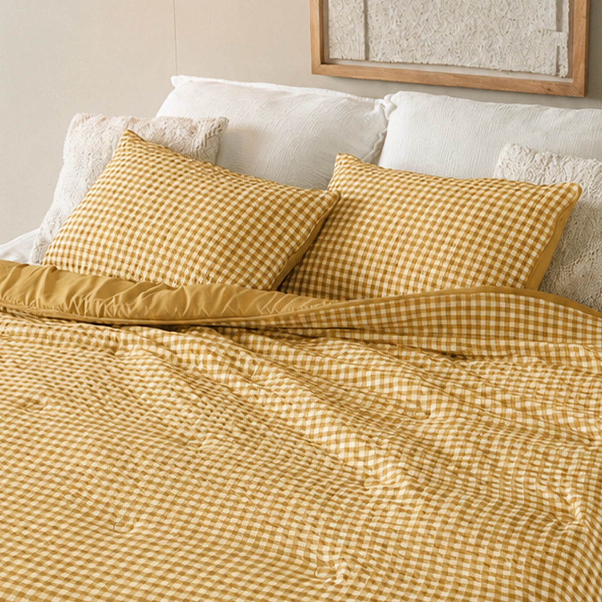 Kussenslopen | Seersucker | Ochre | Set van 2