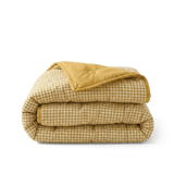 HappyBed wasbaar all season dekbed in seersucker stof en okerkleurige wafelstructuur voor frisse en hypoallergene nachten