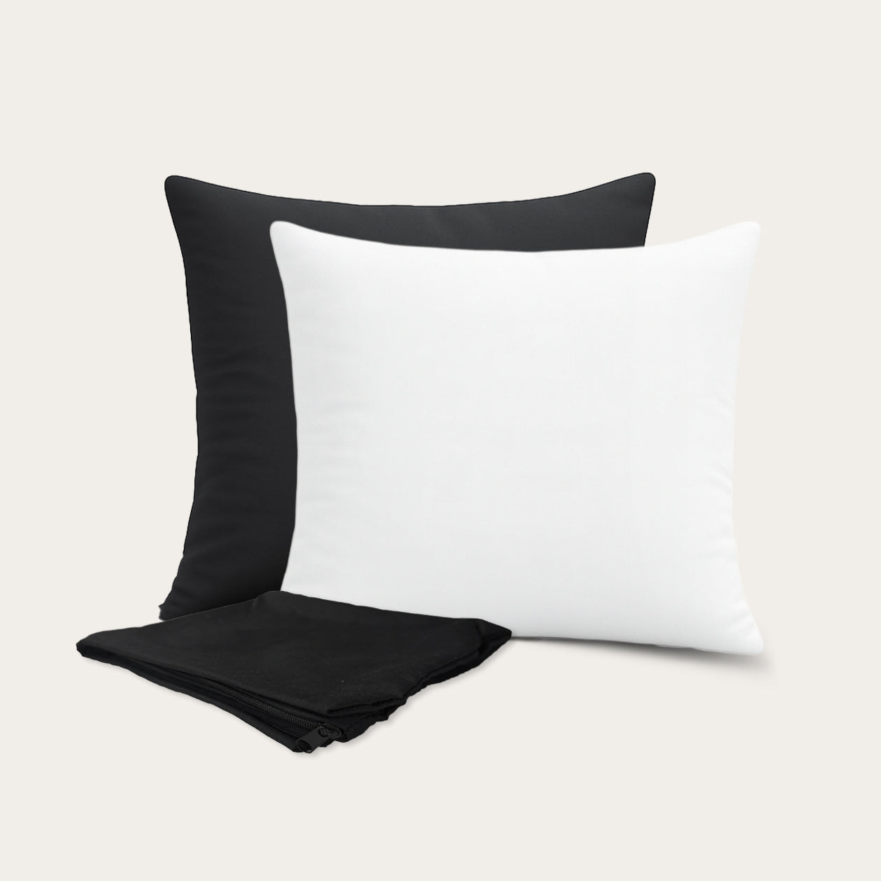 HappyBed 4-piece Decorative Cushion Bundle | Cushions + Pillowcases | Black | 45x45 cm - SKU: