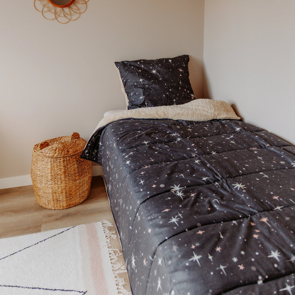 Taies d’oreiller| Teddy sherpa| Nightsky