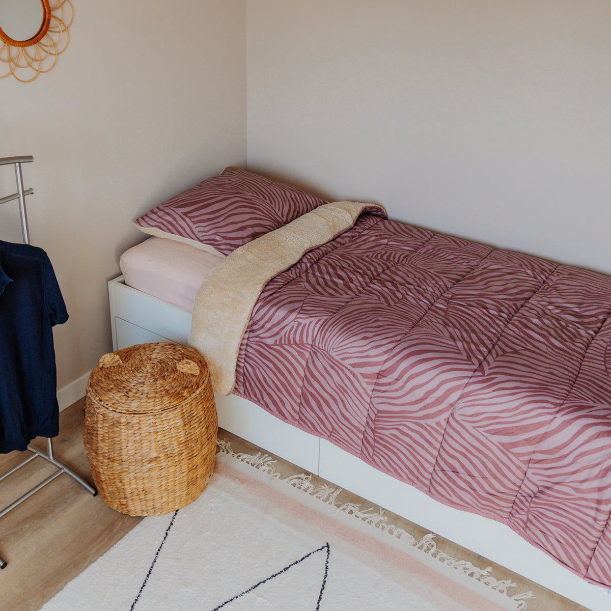 Couette 4 saisons lavable| Teddy sherpa| Zebra