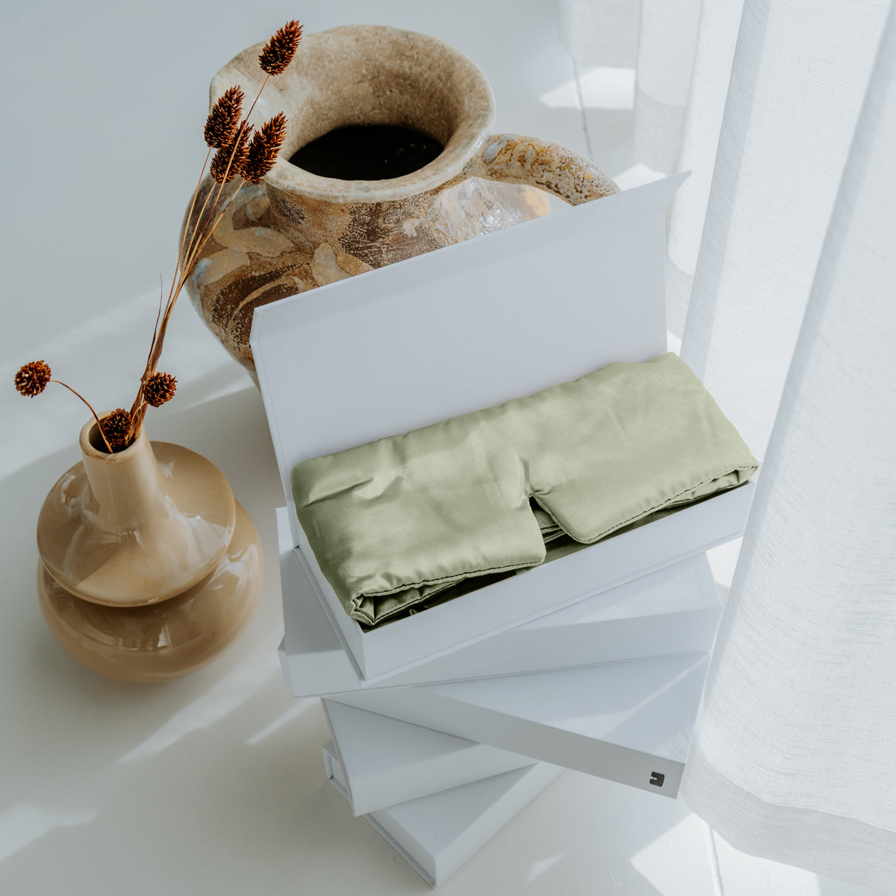 HappyBed Slaapmasker | Olive | Set van 2