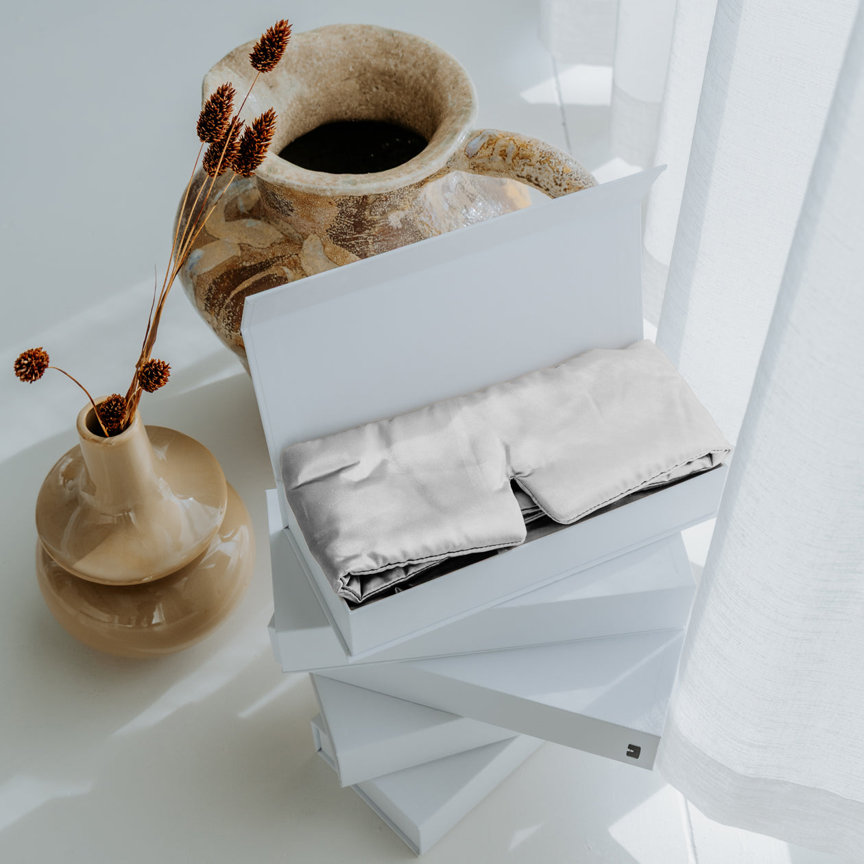 HappyBed Slaapmasker | Pearl Grey | Set van 2