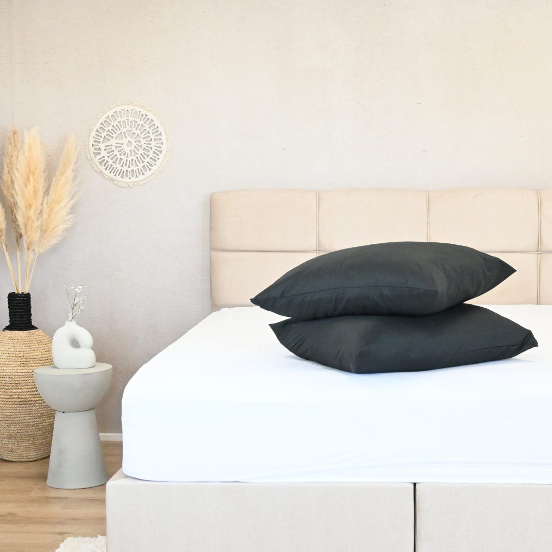 HappyBed Schwarze Kissenbezug-Set 2 Stück