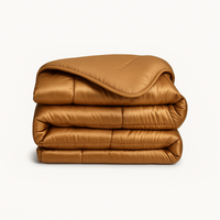 HappyBed Satin Taupe - Duvet for the whole year