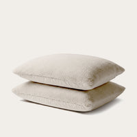 HappyBed Kussensloop teddy taupe set van 2 fluweelzachte microvezel met ritssluiting