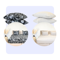 HappyBed Bestseller Bundle with taupe and black leaves duvet sets including pillowcases and fitted edges for year-round comfort