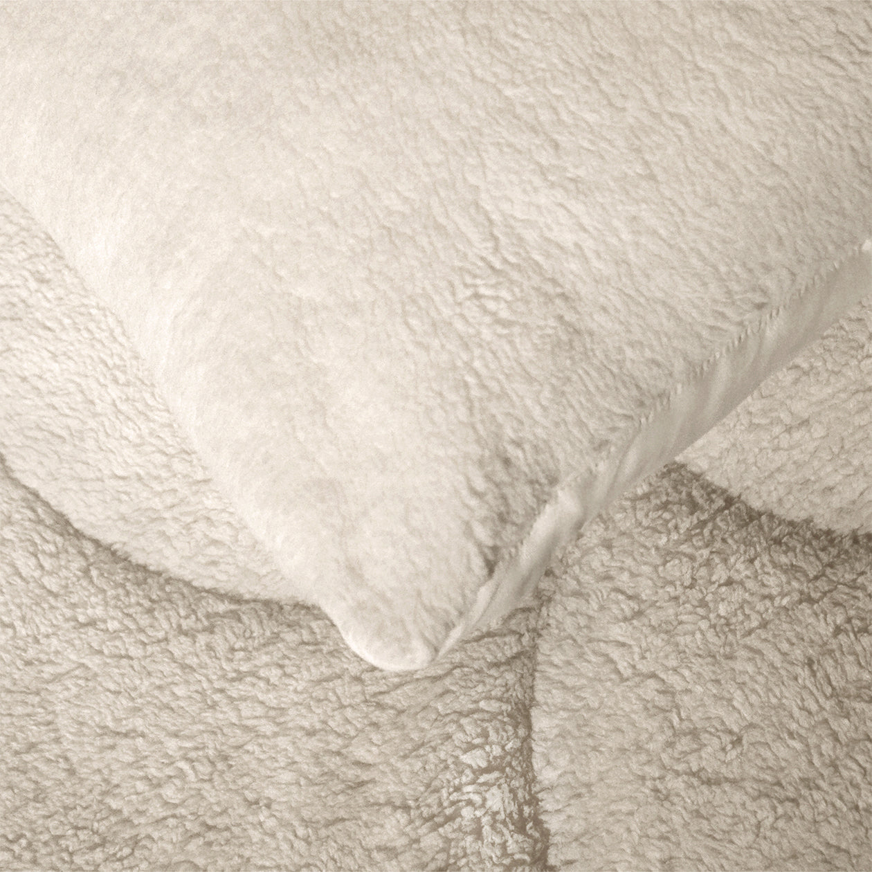 HappyBed Pillowcase | Teddy Cream White | Set of 2