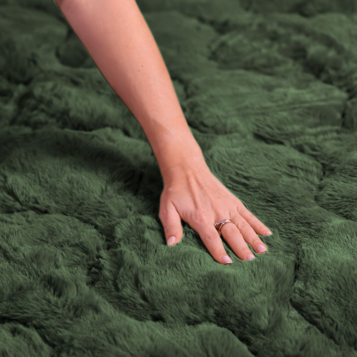 HappyBed Duvet | Teddy Plush Dark Green | For All Seasons