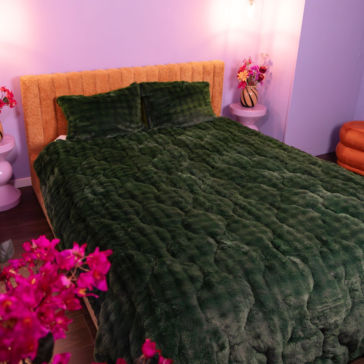 HappyBed Duvet | Teddy Plush Dark Green | For All Seasons