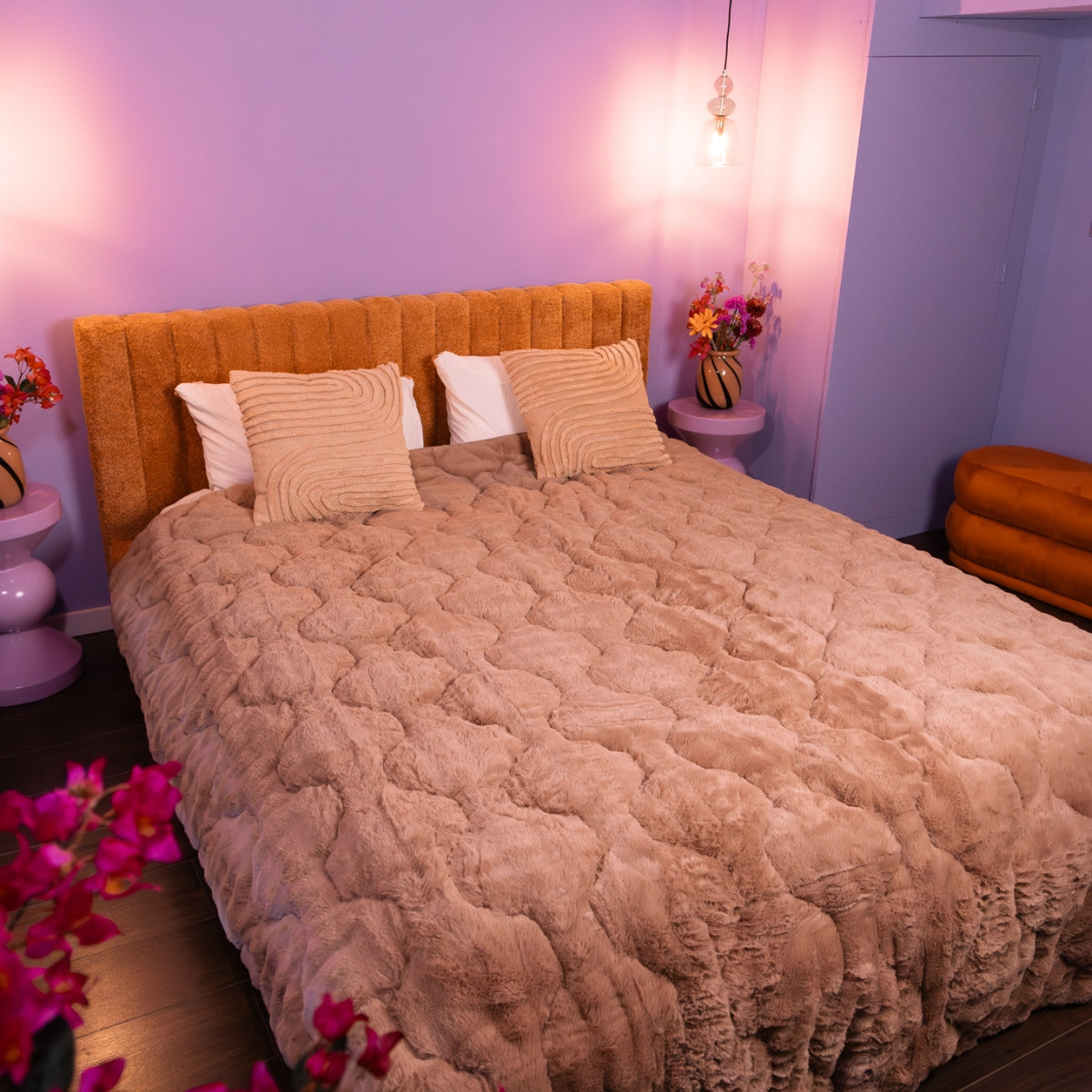 HappyBed Dekbed | Teddy Plush Taupe | Voor het hele jaar