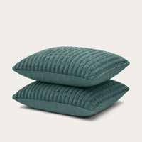 Funda de almohada HappyBed | Teddy Plush verde oscuro | Juego de 2