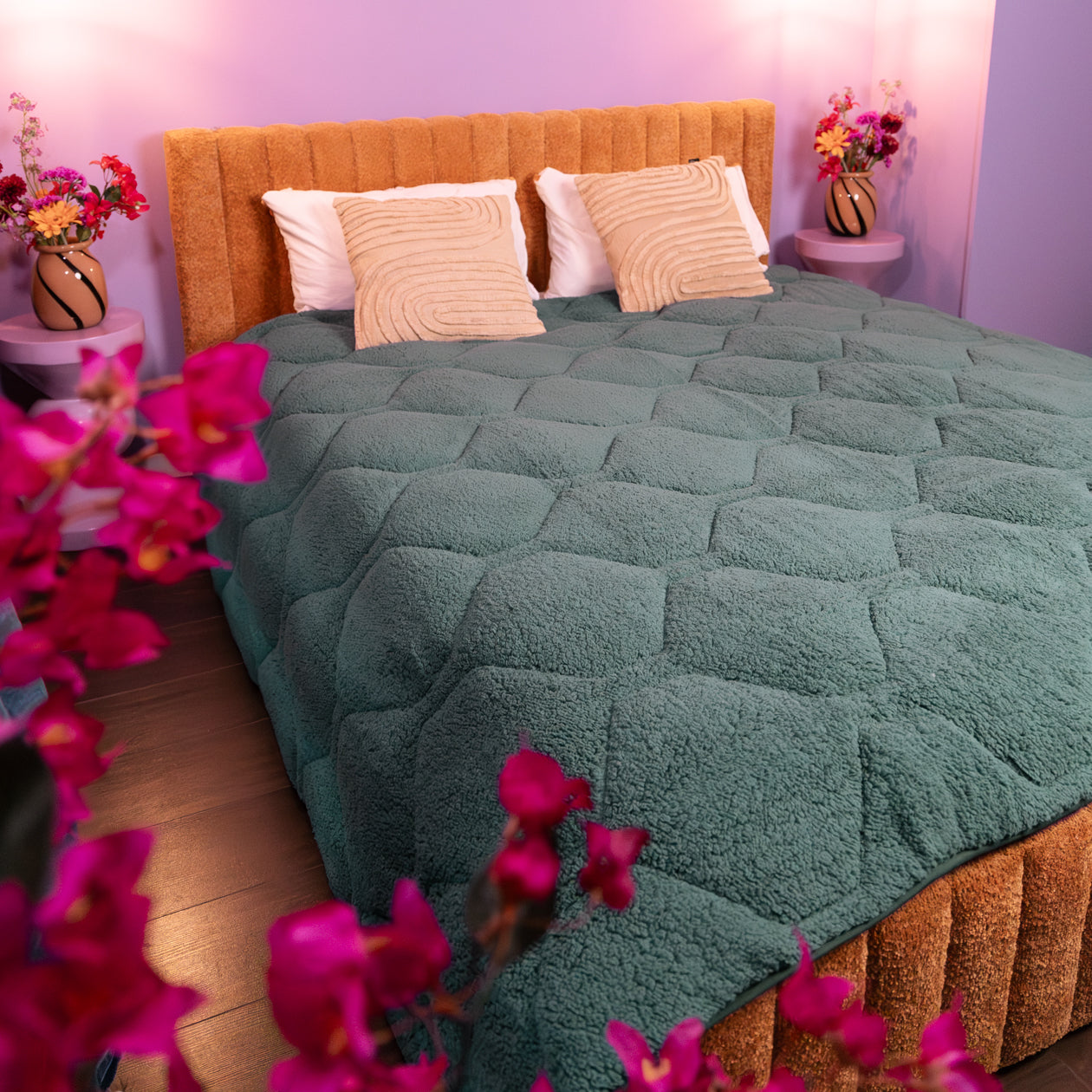 HappyBed Duvet | Teddy Dark Green | For the whole year
