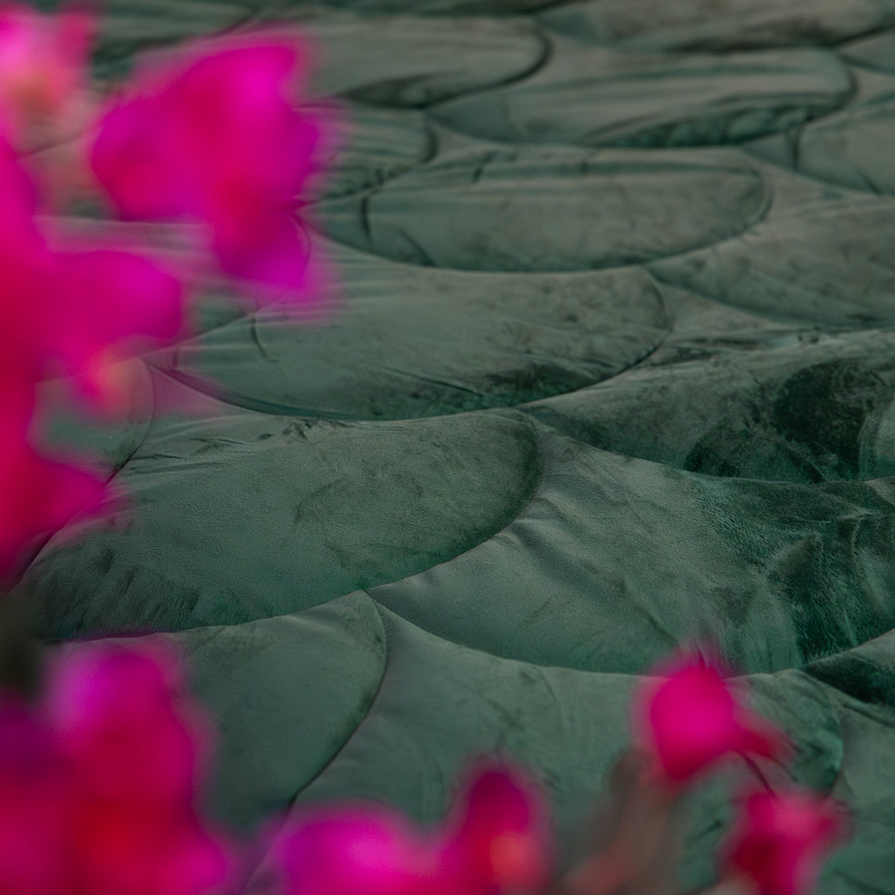 HappyBed Duvet Teddy | Velvet Dark Green | For year-round use