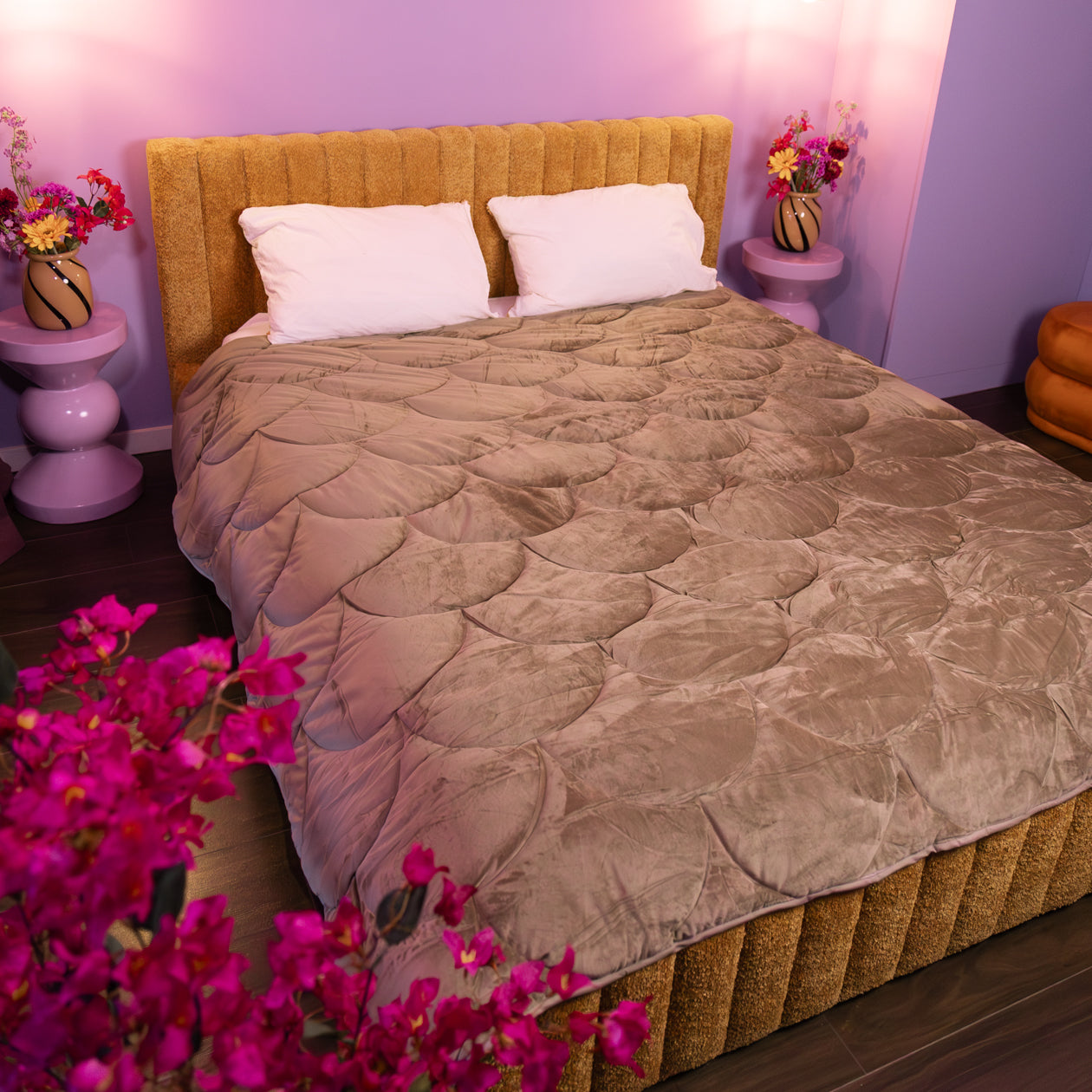 HappyBed Duvet Teddy | Velvet Taupe | For year-round use