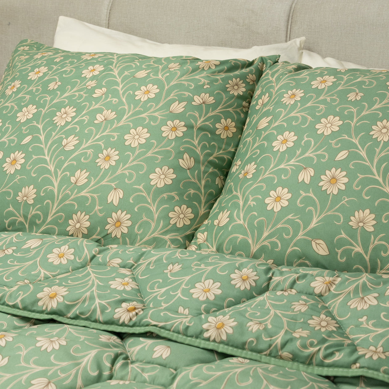 HappyBed Kissenbezug | Traditionelle Blumen | Set aus 2