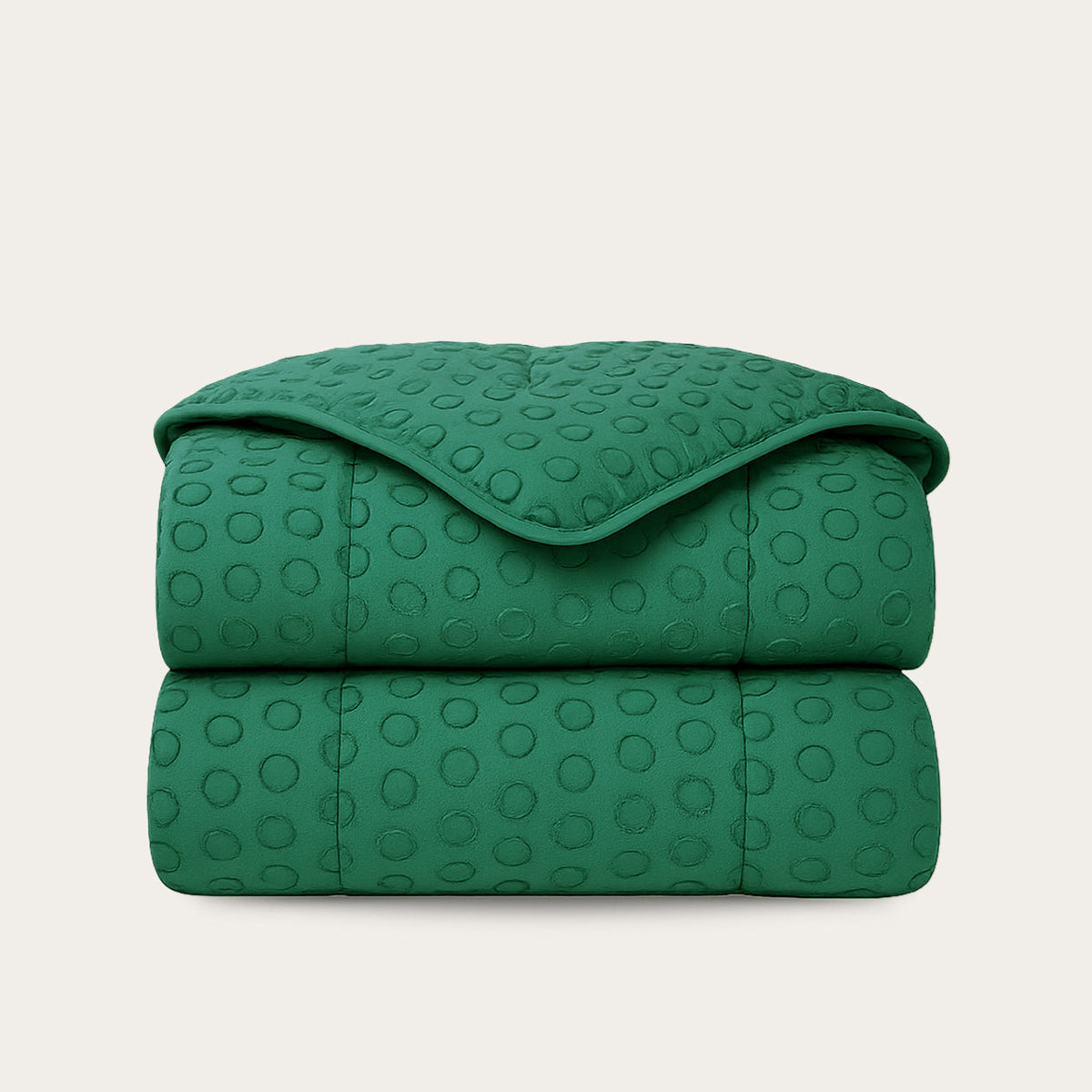HappyBed dekbed in tufted emerald green, licht en comfortabel voor elk seizoen