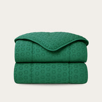 HappyBed dekbed in tufted emerald green, licht en comfortabel voor elk seizoen