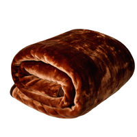 HappyBed brown cozy fleece blanket 150x200 cm rolled up.