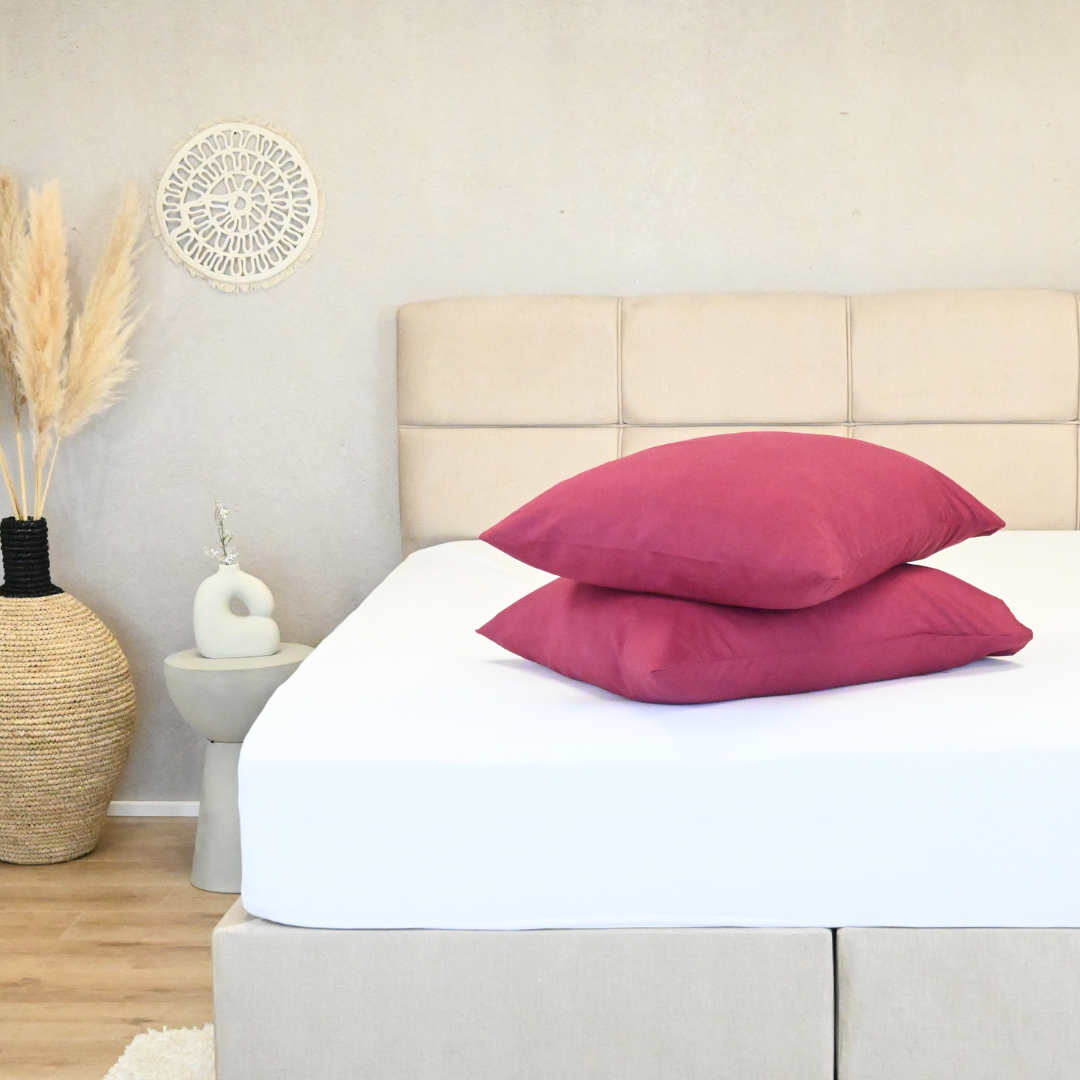 HappyBed Pillowcase | Crimson Plum | Set of 2