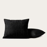 Set van 2 HappyBed kussenslopen teddy velvet zwart met ritssluiting voor luxe comfort en stijl