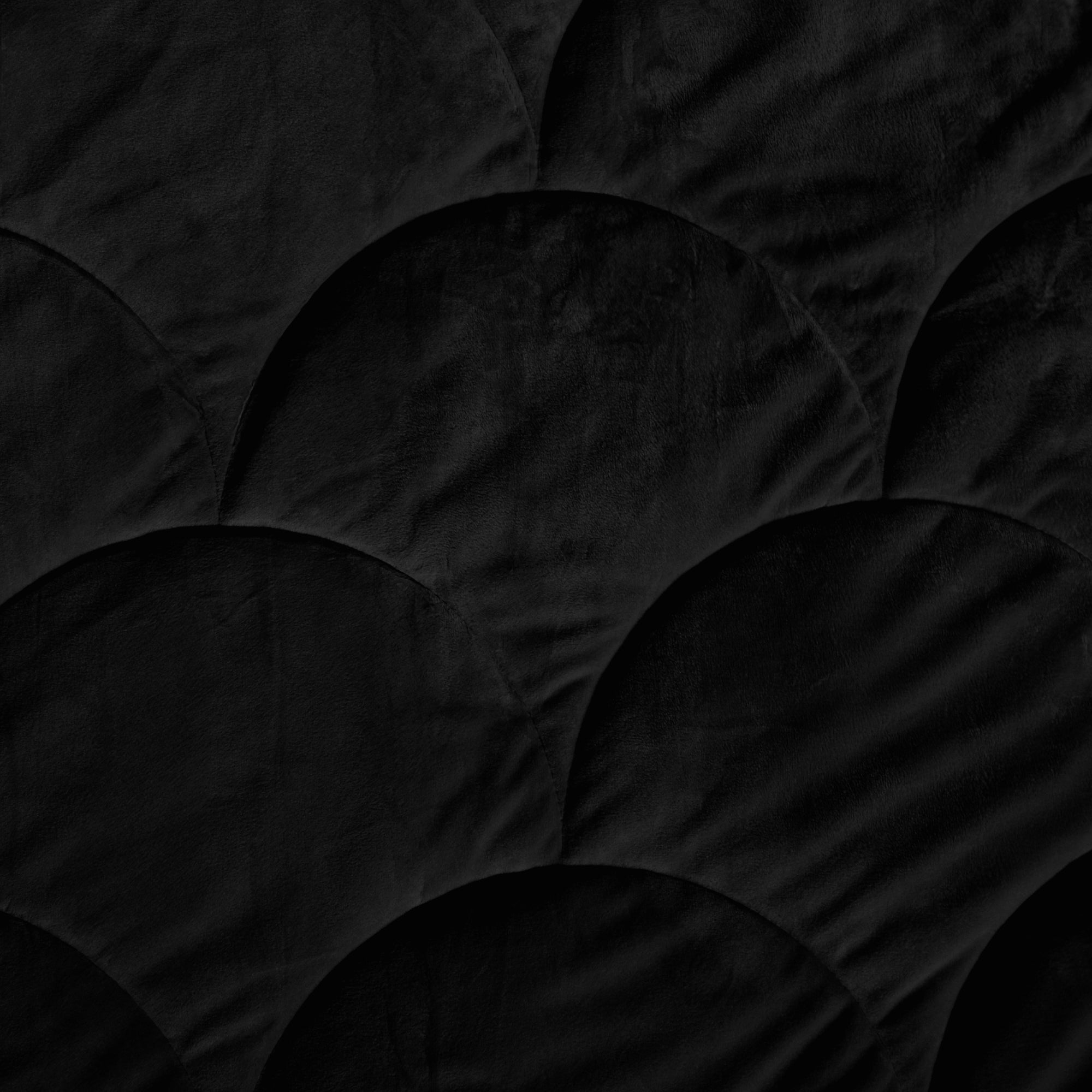 HappyBed Couette Teddy | Velours Noir | Pour toute l'année