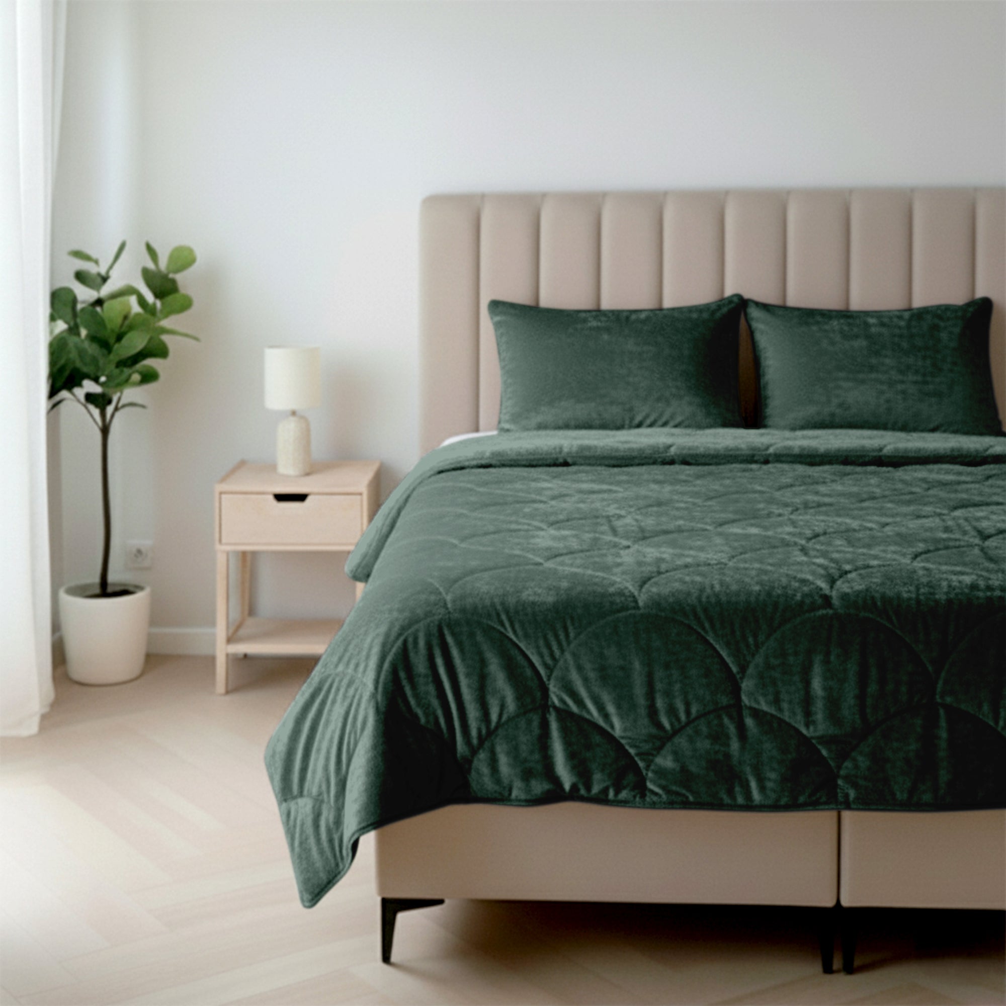 HappyBed Velvet Dark Green - Ganzjahresdecke (Vorbestellung Versand am 6. November)