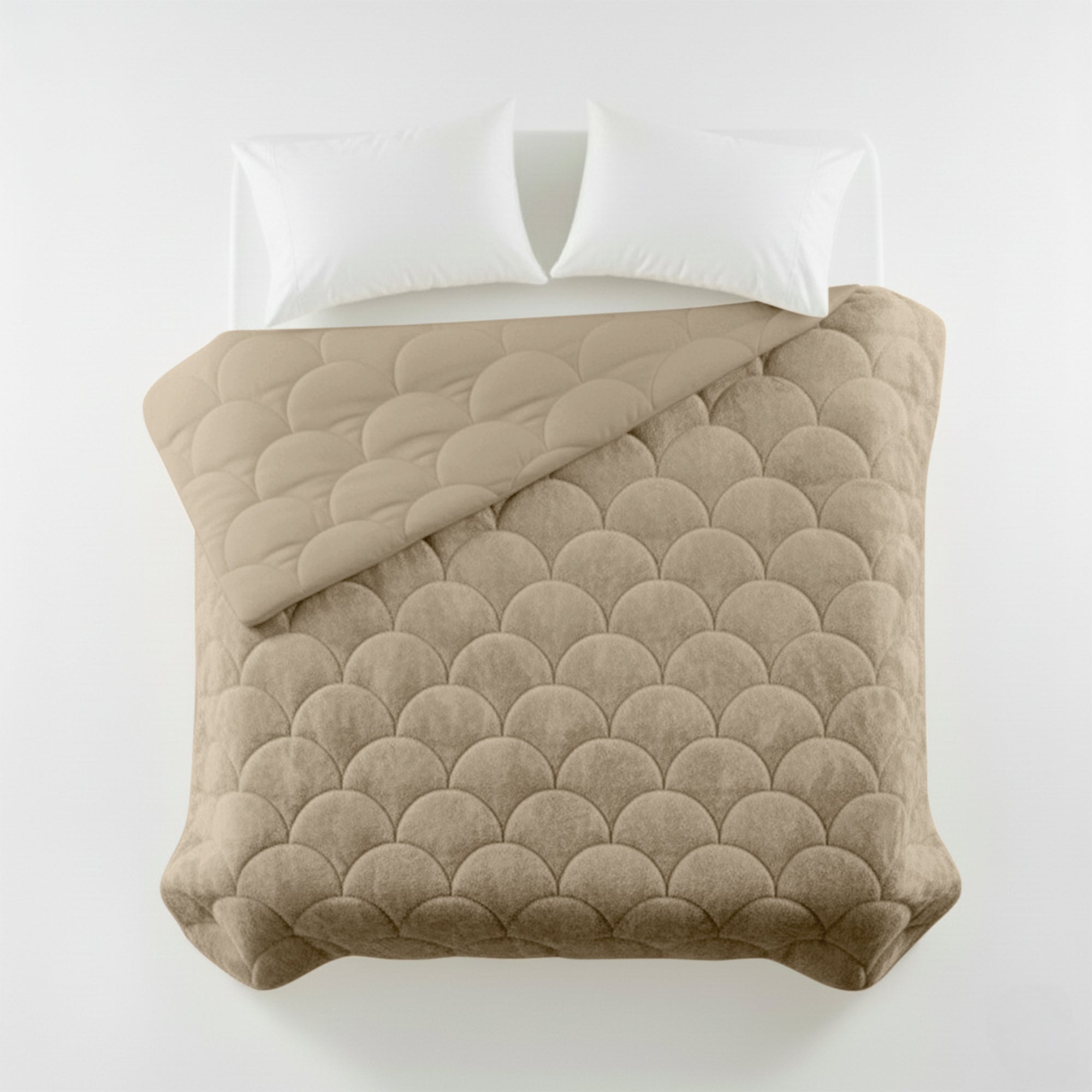 HappyBed Teddy Velvet Taupe - Duvet for the whole year