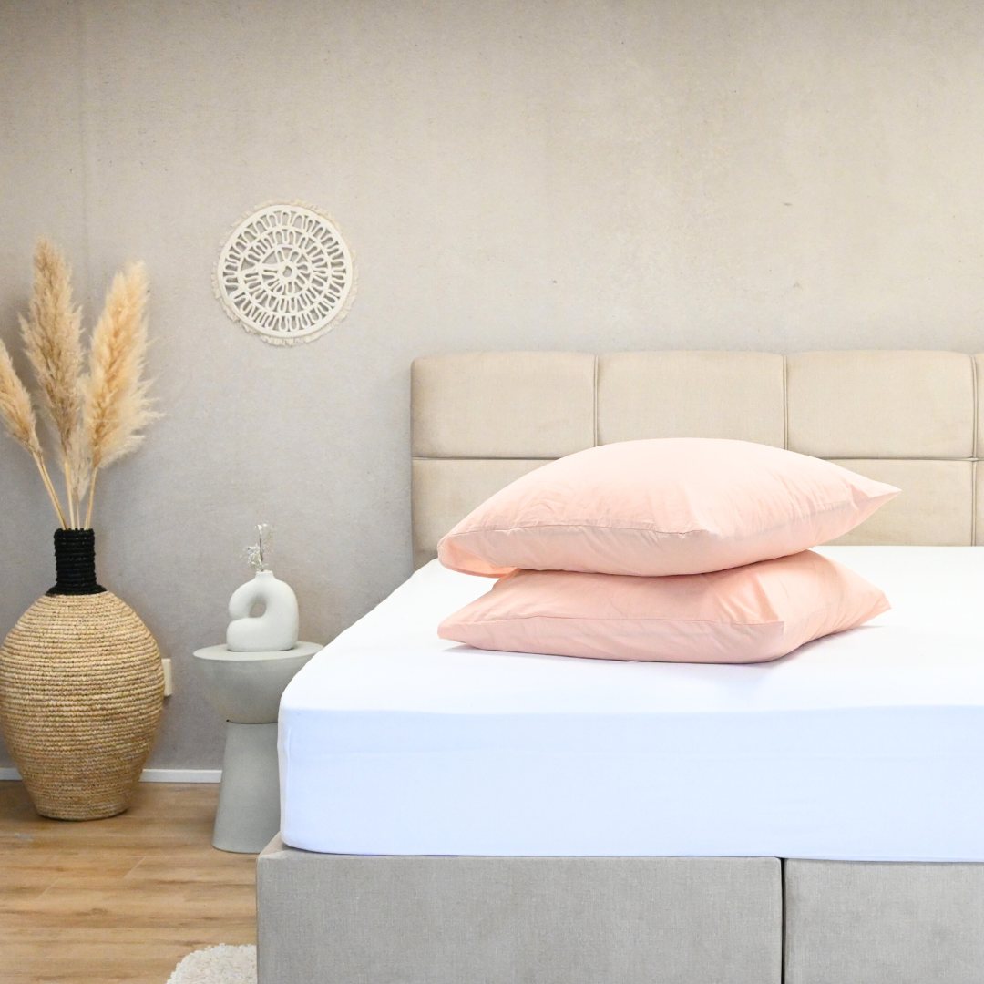 HappyBed Premium Pillowcase | Vintage Pink | Set of 2 | Percale Cotton