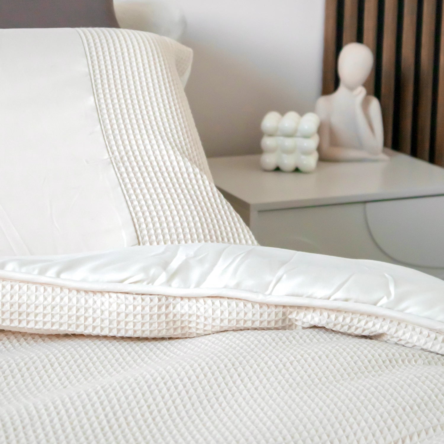 Couette 4 saisons lavable | Nid d’abeille | Sable