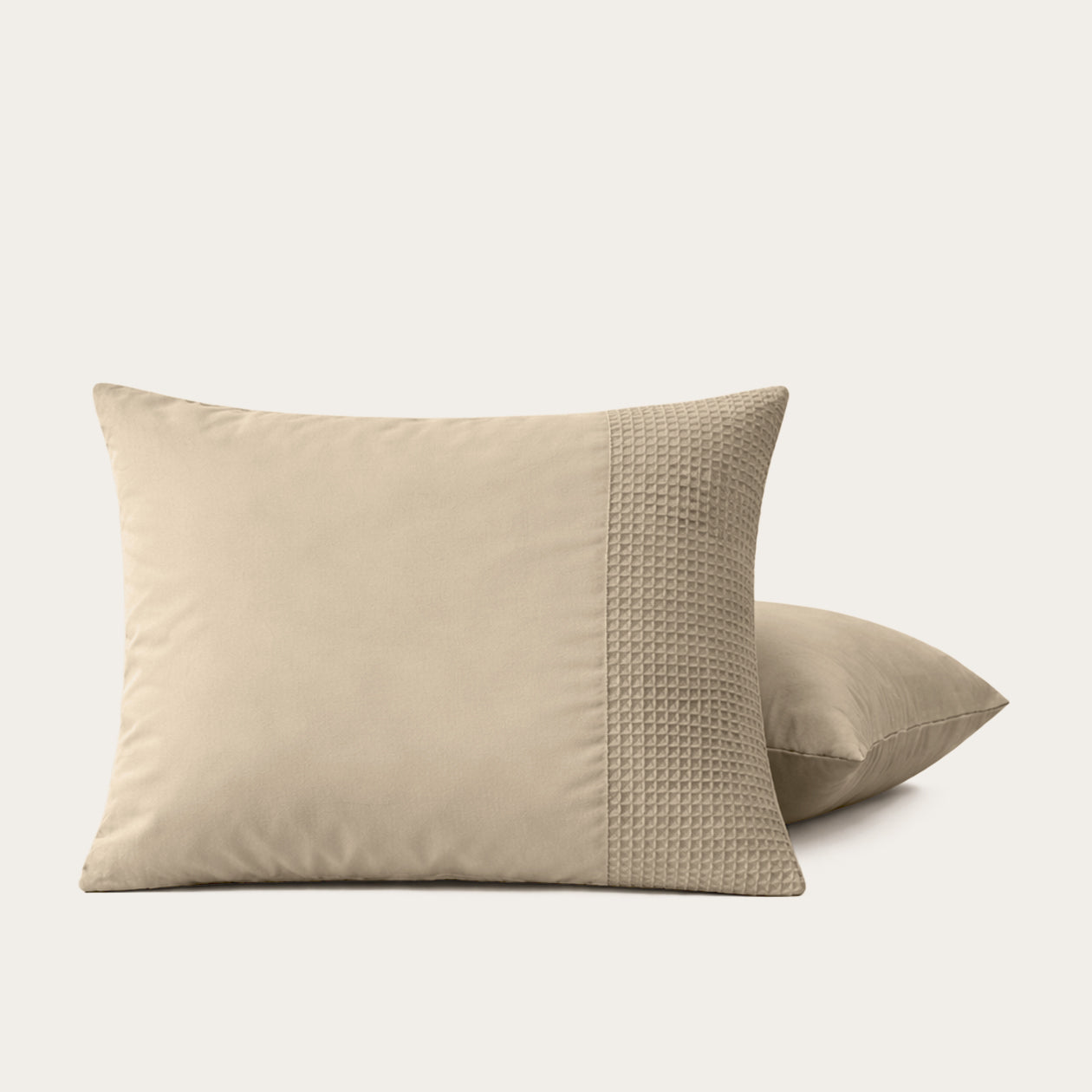 HappyBed Taies d'oreiller | Nid d'abeille Taupe | Lot de 2 - SKU: 8717752127788